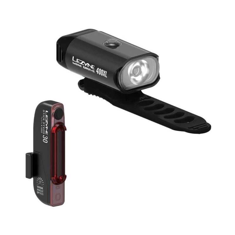 Lezyne Mini Drive 400 / Stick Pair Black / Black 3 Lezyne Mini Drive 400 / Stick Pair Black / Black
