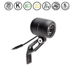 Supernova E3 V521s E-Bike Scheinwerfer, Multimount, Universal 5-21V Softstart, Inkl. Multimount-Halterung, Schwarz